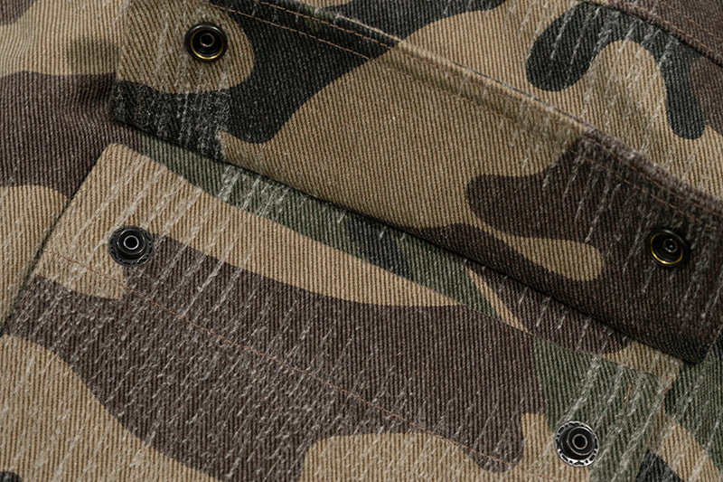 GRAF&WU Vintage Camouflage Leopard Pattern Thick Jacket