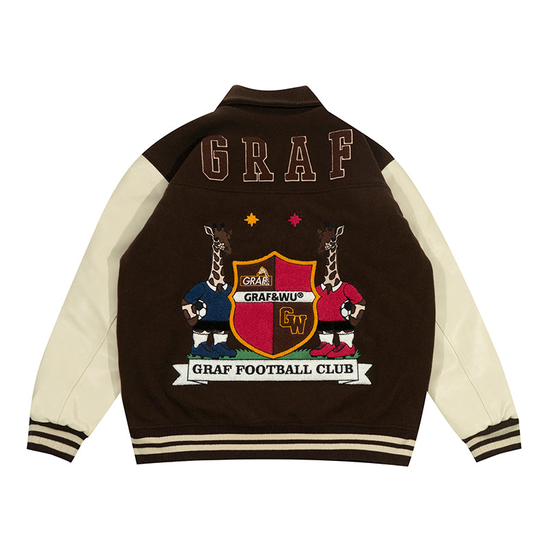 GRAF&WU Blokecore Floral Leather Sleeve Jacket