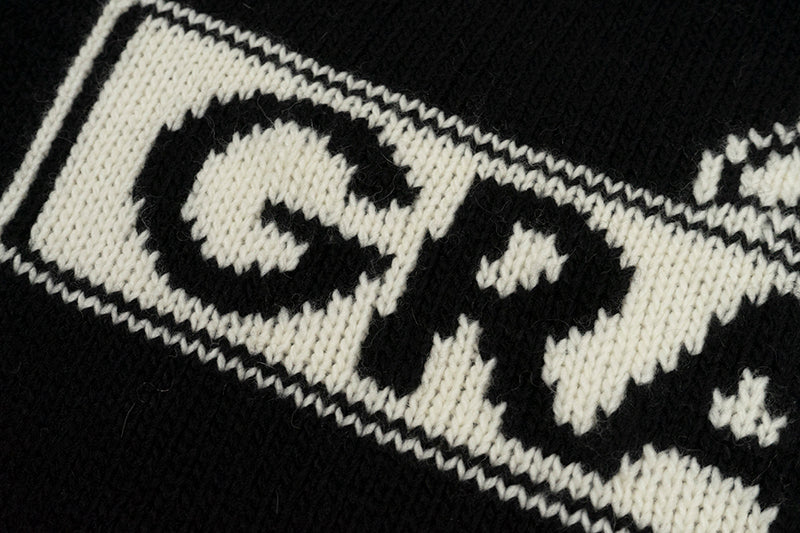 GRAF&WU Giraffe Logo Sweater Knit Zip-Up Coat - Premium Streetwear