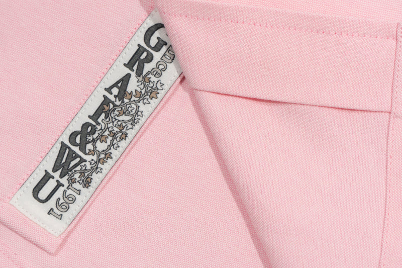 GRAFWU Brand Gradient Letter Embroidery Oxford Shirt
