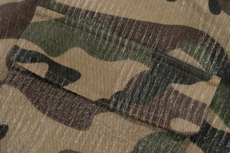 GRAF&WU Vintage Camouflage Leopard Pattern Thick Jacket