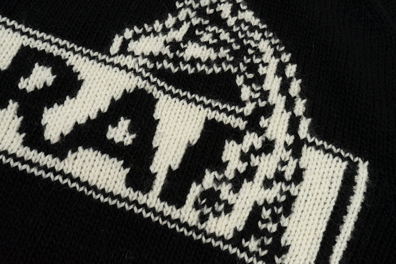 GRAF&WU Giraffe Logo Sweater Knit Zip-Up Coat - Premium Streetwear