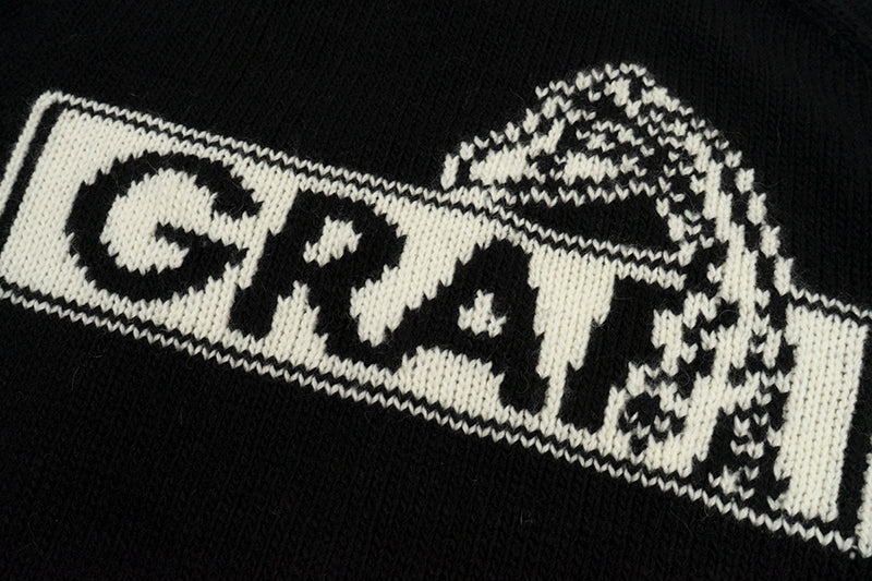 GRAF&WU Giraffe Logo Sweater Knit Zip-Up Coat - Premium Streetwear