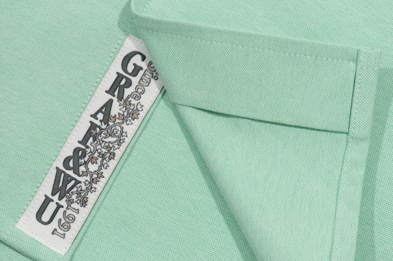 GRAFWU Brand Gradient Letter Embroidery Oxford Shirt