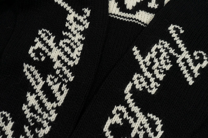 GRAF&WU Giraffe Logo Sweater Knit Zip-Up Coat - Premium Streetwear