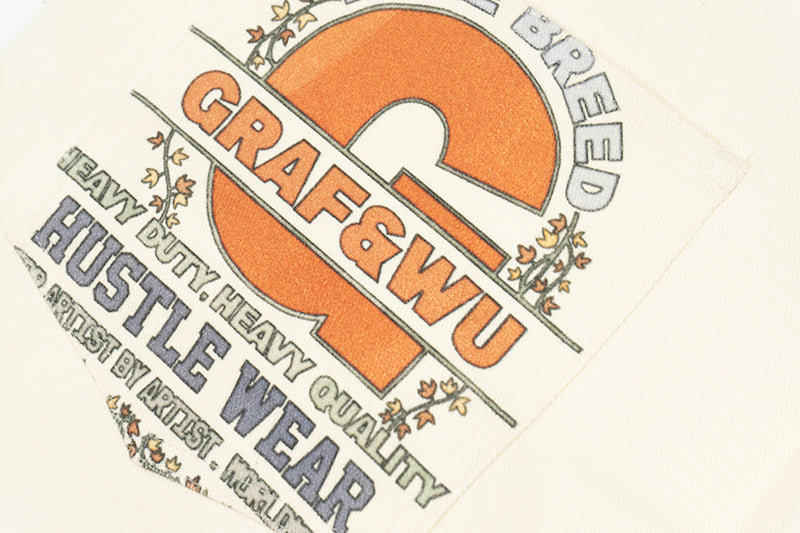 GRAF&WU Brand LOGO Angel Goddess Printing Cargo Pants