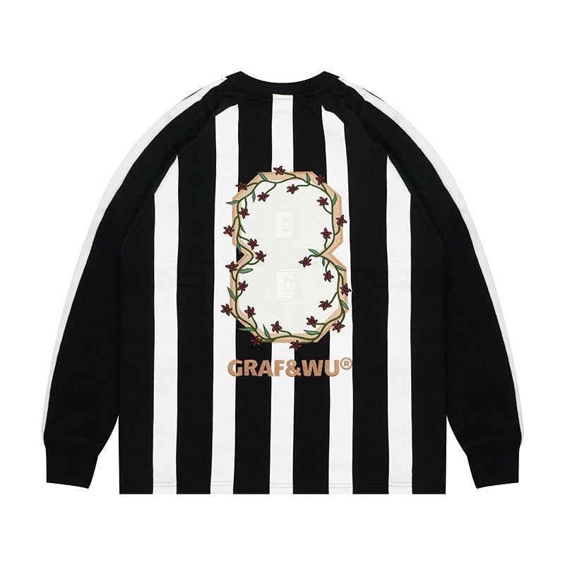 GRAF&WU Football Club Bloke core Floral Embroidery Long-Sleeve T-Shirt