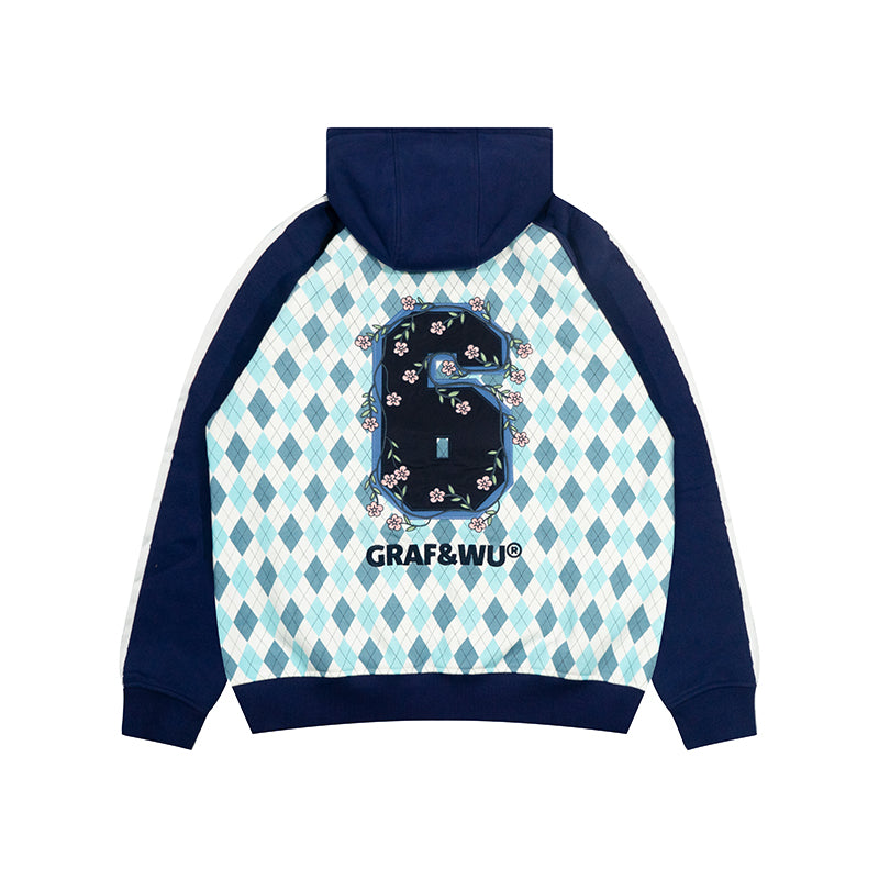 GRAF&WU Blokecore Football Team Floral Angel Devil Fleece Hoodie