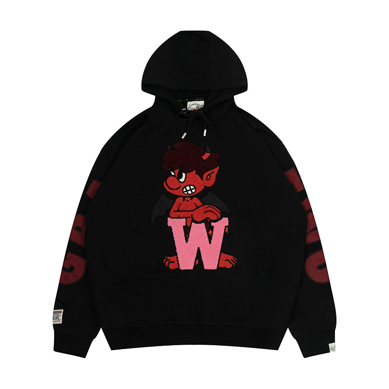 GRAF&WU Angel G Devil W Towel Embroidery Hoodie