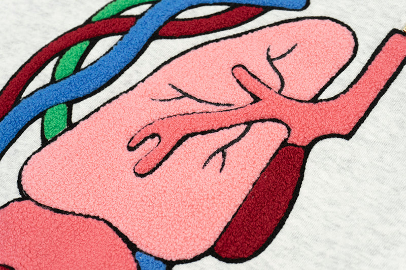 GRAF&WU Sweet Anatomy Cute Ghost Velcro Plush Pink Viscera Fleece Hoodie