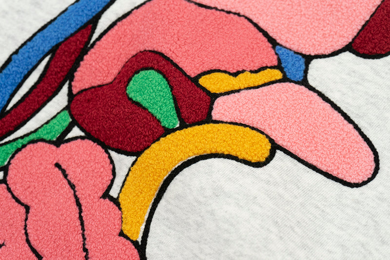 GRAF&WU Sweet Anatomy Cute Ghost Velcro Plush Pink Viscera Fleece Hoodie