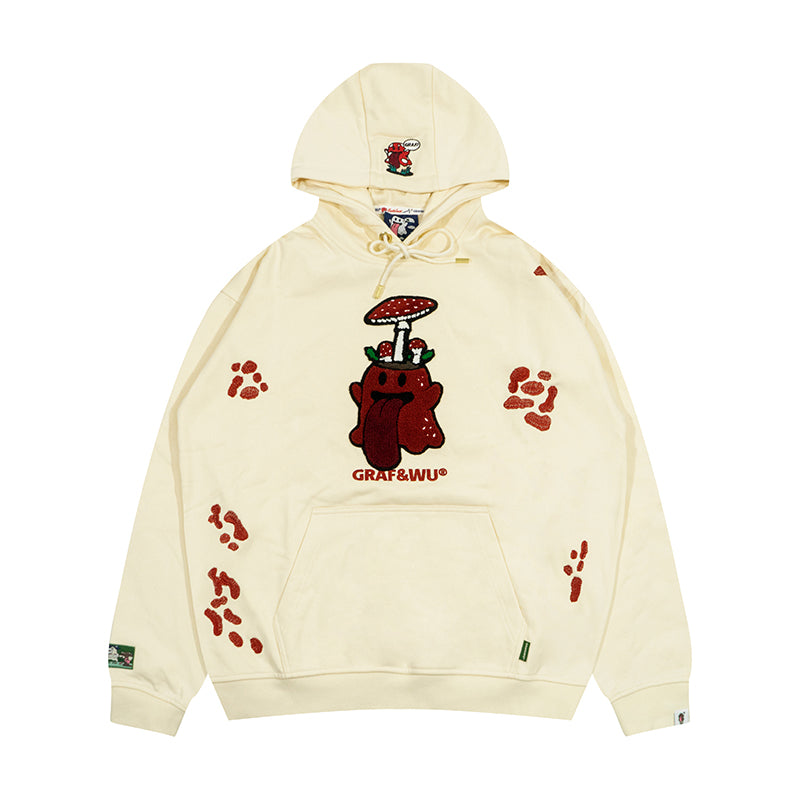 GRAF&WU Magic Mushroom Embroidery BooGhost2.0 Thin Hoodie