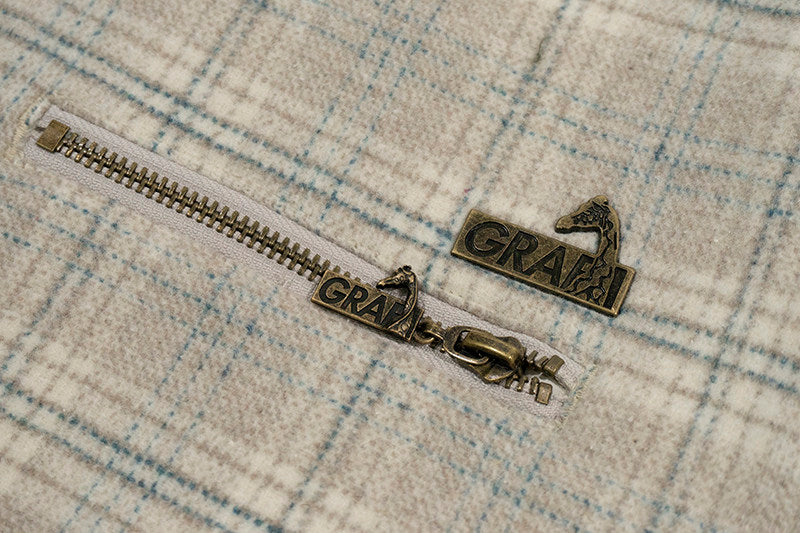 GRAF&WU Leather Collar Luxury Wool Retro Plaid Detroit Jacket