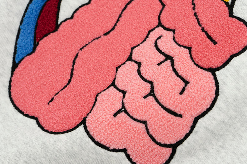 GRAF&WU Sweet Anatomy Cute Ghost Velcro Plush Pink Viscera Fleece Hoodie