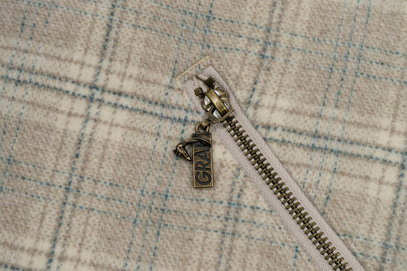 GRAF&WU Leather Collar Luxury Wool Retro Plaid Detroit Jacket