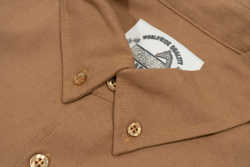 GRAFWU Brand Gradient Letter Embroidery Oxford Shirt