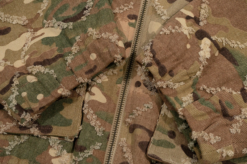 GRAF&WU Vintage Camouflage Leopard Pattern Thick Jacket