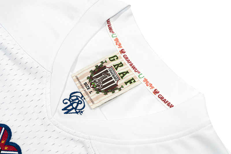 GRAF&WU T-shirt【Football Club】Floral Embroidery Short Sleeve Ice Hockey Sports Mesh Jersey Men's Breathable Cool Summer Short Sleeves