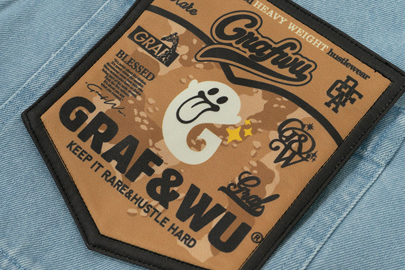 GRAF&WU Shorts Cute Ghost G Letter Logo Shorts Casual Solid Color Cargo Pants Men Women Cotton Shorts Hip-Hop Trend Pants