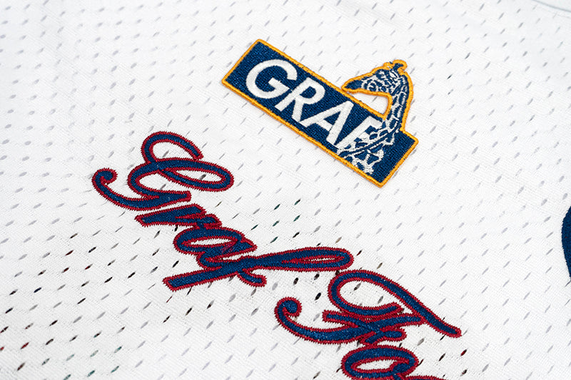 GRAF&WU T-shirt【Football Club】Floral Embroidery Short Sleeve Ice Hockey Sports Mesh Jersey Men's Breathable Cool Summer Short Sleeves