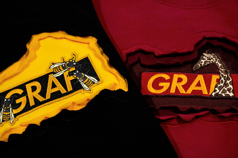 GRAF&WU Classic Erosion 2.0 3D Design Casual Fleece Crew Neck Sweatshirt