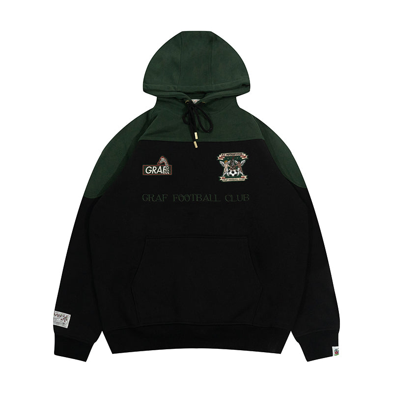 GRAF&WU Blokecore Football Team Floral Angel Devil Fleece Hoodie