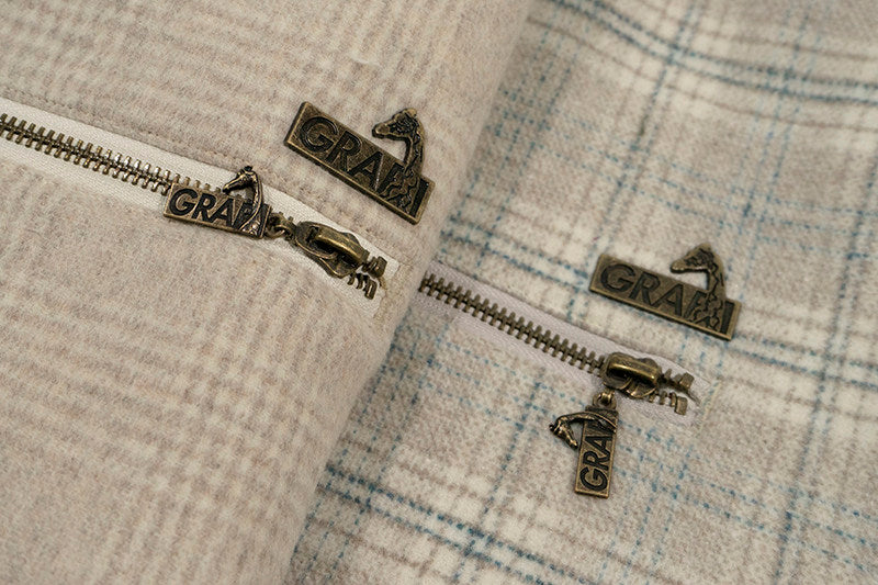 GRAF&WU Leather Collar Luxury Wool Retro Plaid Detroit Jacket