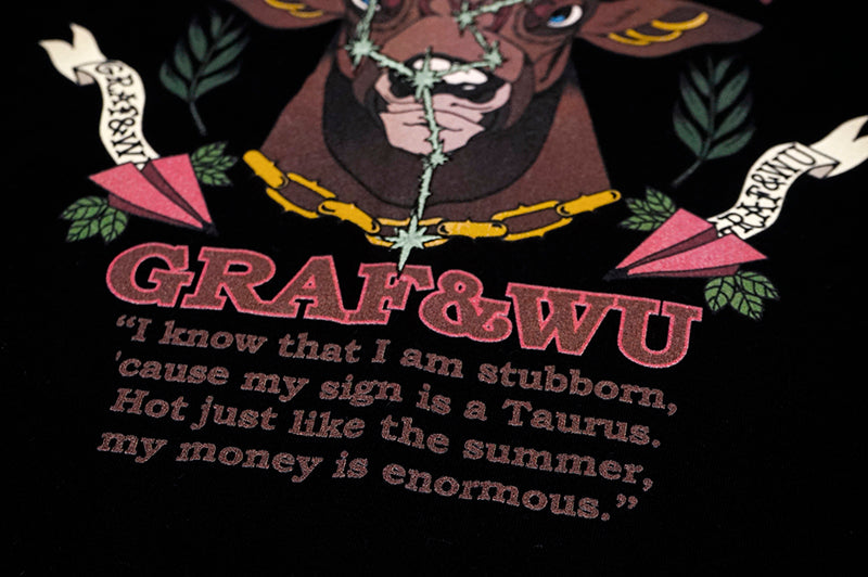 GRAF&WU 12 Signs Rap Lyrics Embroidery Print Long-sleeved Shirt