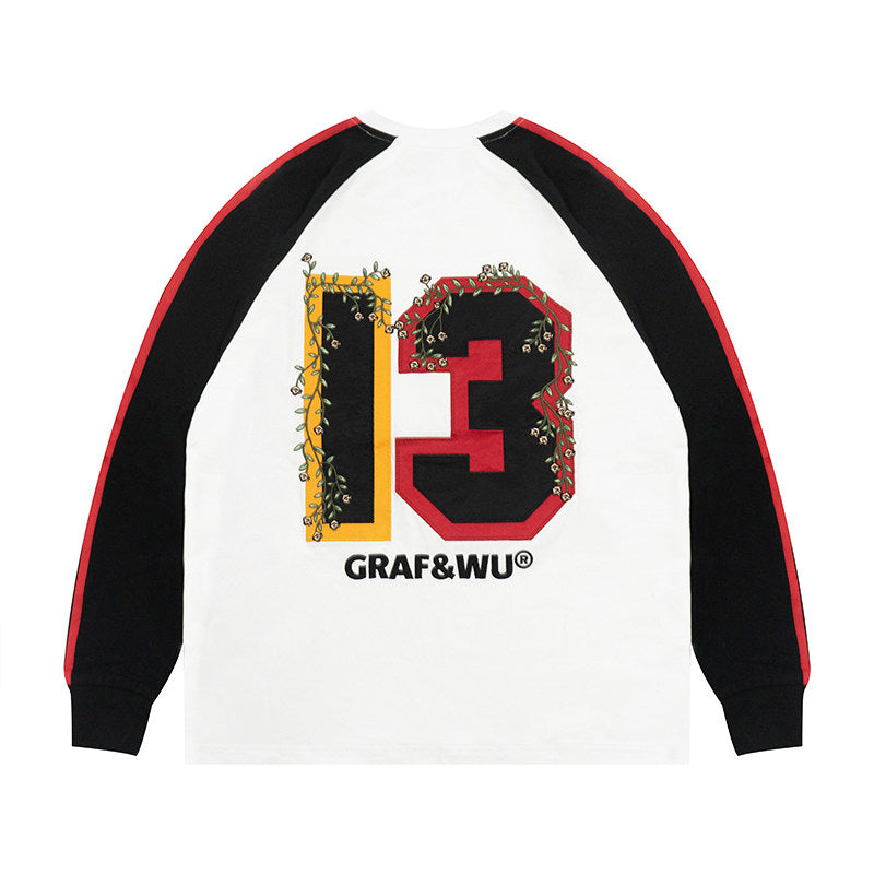 GRAF&WU Football Club Bloke core Floral Embroidery Long-Sleeve T-Shirt