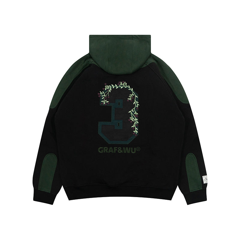 GRAF&WU Blokecore Football Team Floral Angel Devil Fleece Hoodie