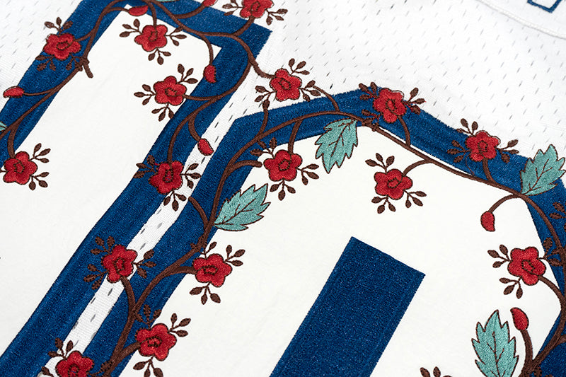 GRAF&WU T-shirt【Football Club】Floral Embroidery Short Sleeve Ice Hockey Sports Mesh Jersey Men's Breathable Cool Summer Short Sleeves