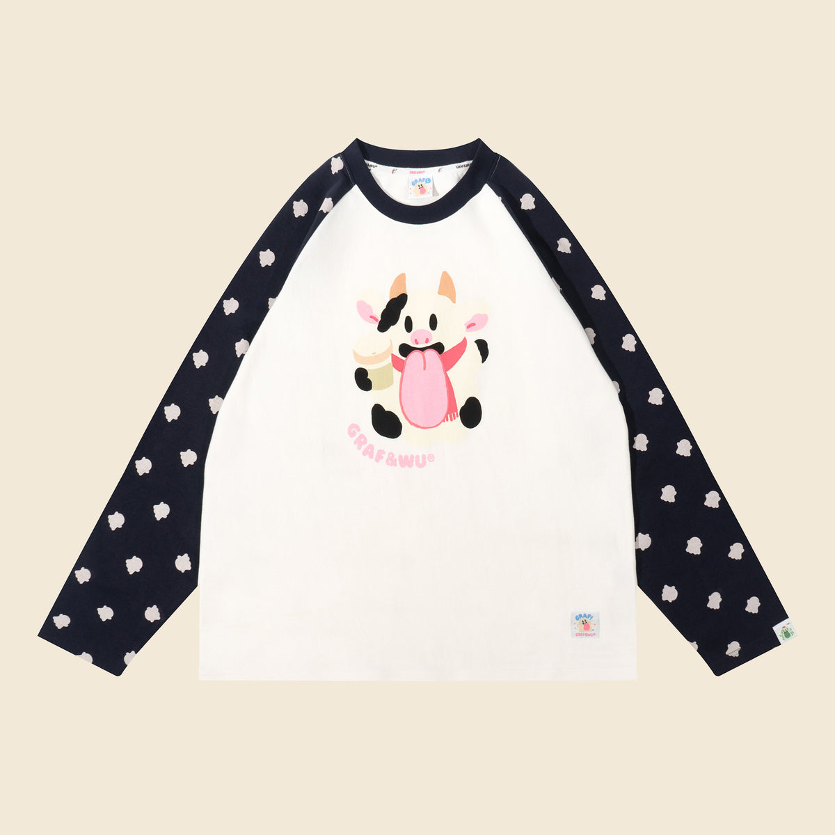 Chinese Zodiac Ghost Raglan Long Sleeve Tee | GRAF&WU