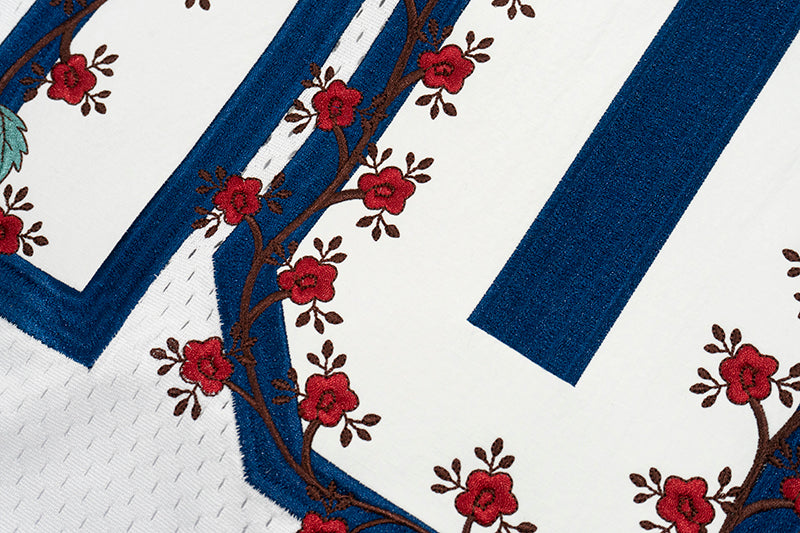 GRAF&WU T-shirt【Football Club】Floral Embroidery Short Sleeve Ice Hockey Sports Mesh Jersey Men's Breathable Cool Summer Short Sleeves