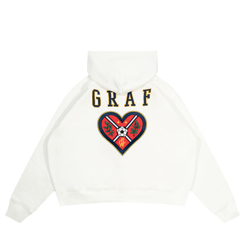GRAF&WU Blokecore Football Club Floral Angel Fleece Zip-up Hoodie