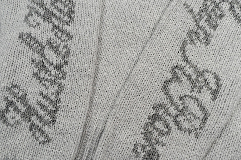 GRAF&WU Giraffe Logo Sweater Knit Zip-Up Coat - Premium Streetwear