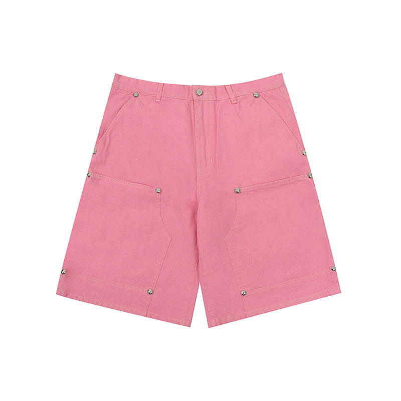 GRAF&WU Shorts Cute Ghost G Letter Logo Shorts Casual Solid Color Cargo Pants Men Women Cotton Shorts Hip-Hop Trend Pants