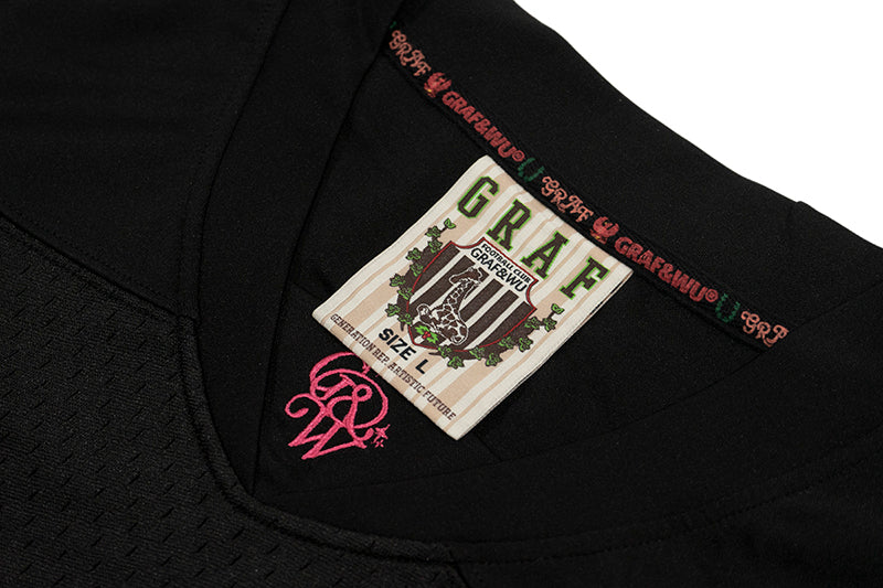 GRAF&WU T-shirt【Football Club】Floral Embroidery Short Sleeve Ice Hockey Sports Mesh Jersey Men's Breathable Cool Summer Short Sleeves