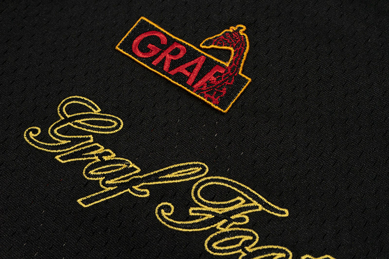 GRAF&WU T-shirt【Football Club】Floral Embroidery Short Sleeve Ice Hockey Sports Mesh Jersey Men's Breathable Cool Summer Short Sleeves