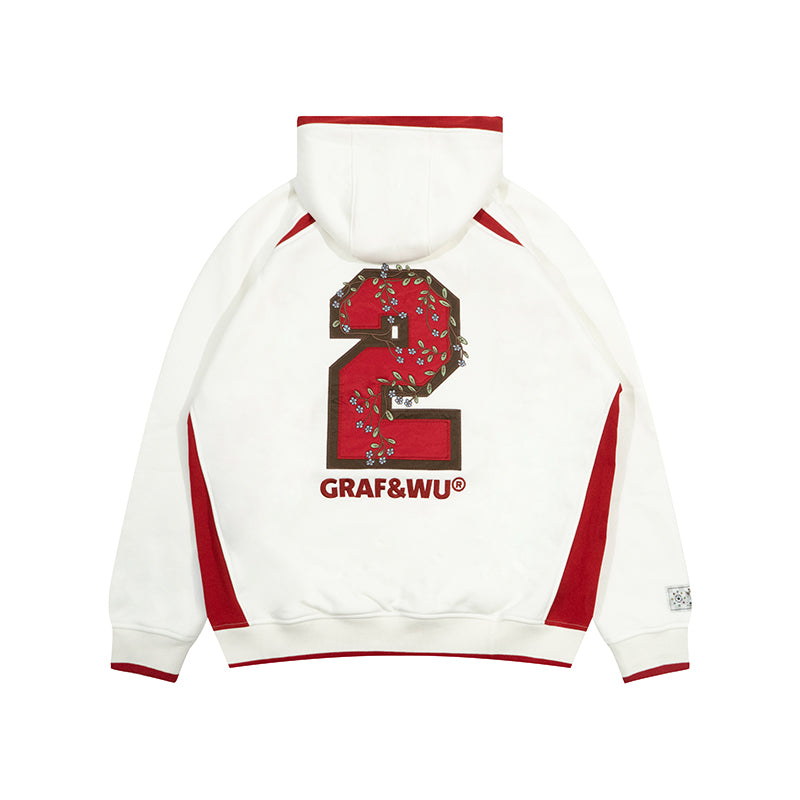 GRAF&WU Blokecore Football Team Floral Angel Devil Fleece Hoodie