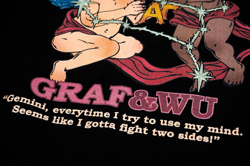 GRAF&WU 12 Signs Rap Lyrics Embroidery Print Long-sleeved Shirt