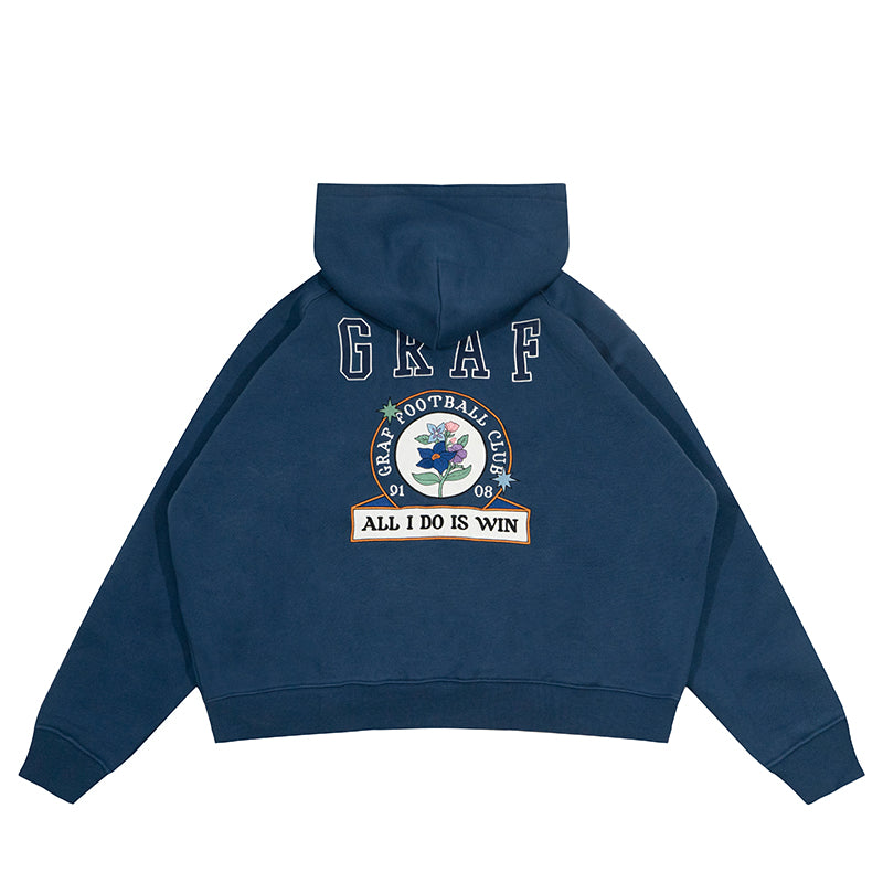 GRAF&WU Blokecore Football Club Floral Angel Fleece Zip-up Hoodie