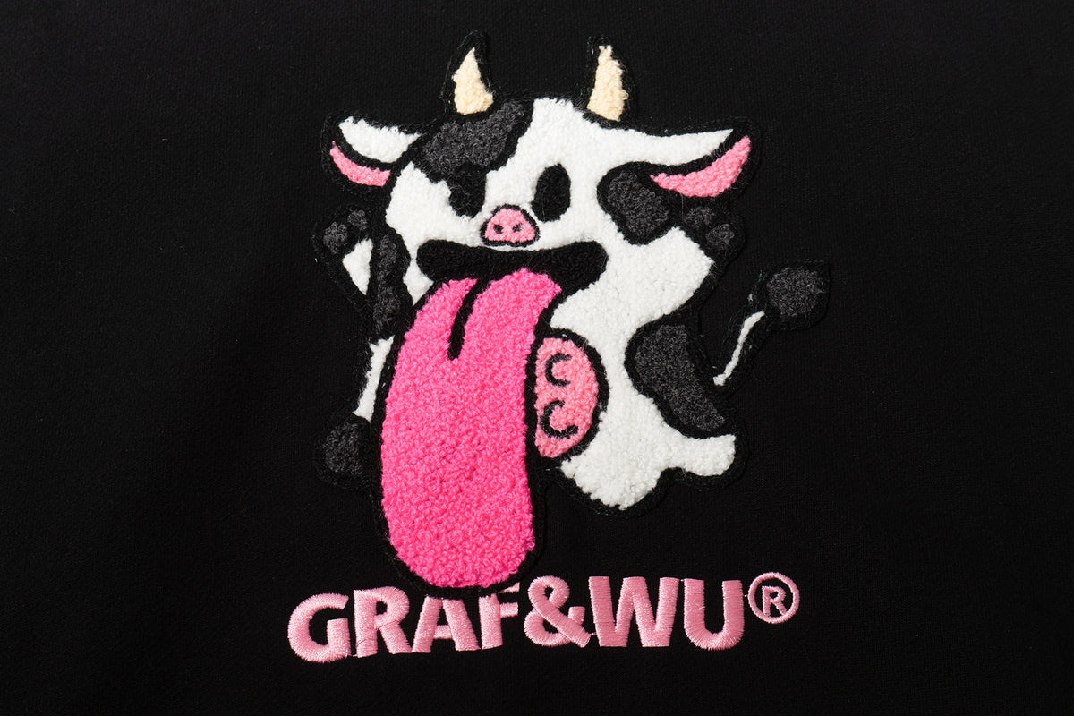 GRAF&WU Chinese Zodiac Character Loose-Fit Hoodie