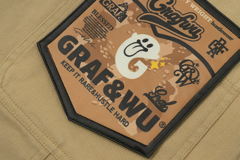 GRAF&WU Shorts Cute Ghost G Letter Logo Shorts Casual Solid Color Cargo Pants Men Women Cotton Shorts Hip-Hop Trend Pants