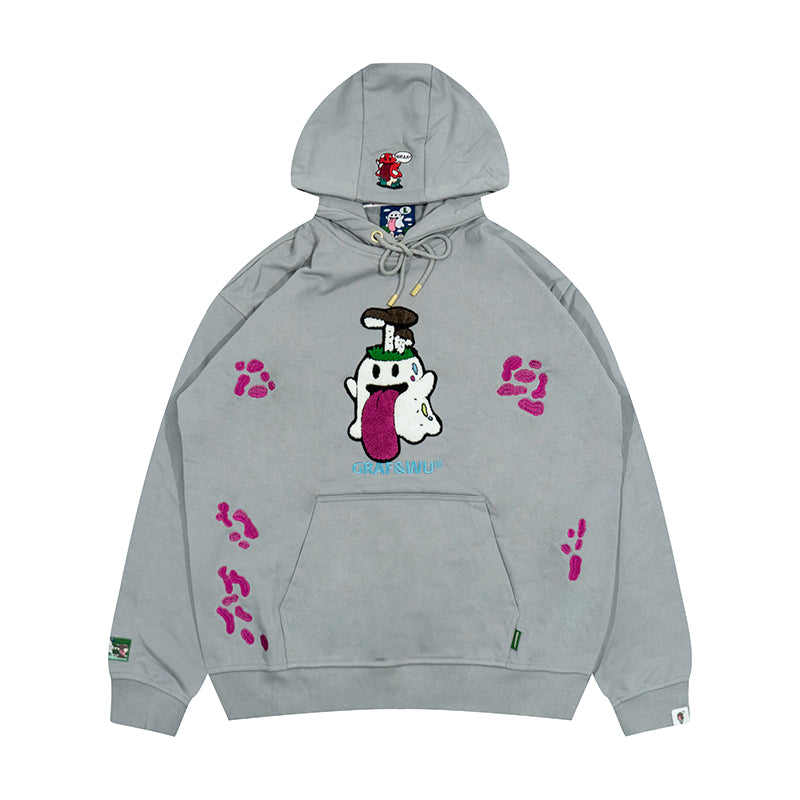 GRAF&WU Magic Mushroom Embroidery BooGhost2.0 Thin Hoodie