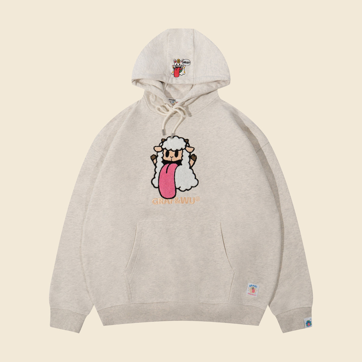 GRAF&WU Chinese Zodiac Character Loose-Fit Hoodie
