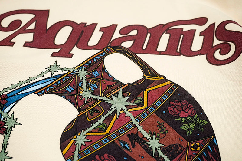 GRAF&WU 12 Constellation Rap Lyrics Embroidery Print Hoodie