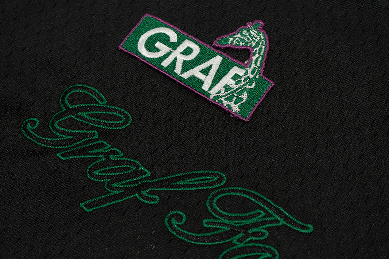 GRAF&WU T-shirt【Football Club】Floral Embroidery Short Sleeve Ice Hockey Sports Mesh Jersey Men's Breathable Cool Summer Short Sleeves