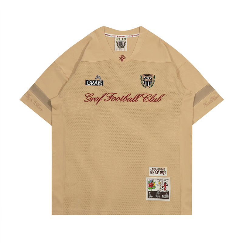 GRAF&WU Football Club Floral Embroidery Sports Mesh Jersey