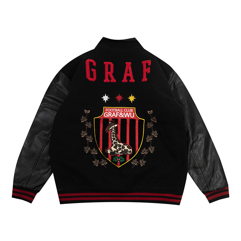 GRAF&WU Blokecore Floral Leather Sleeve Jacket