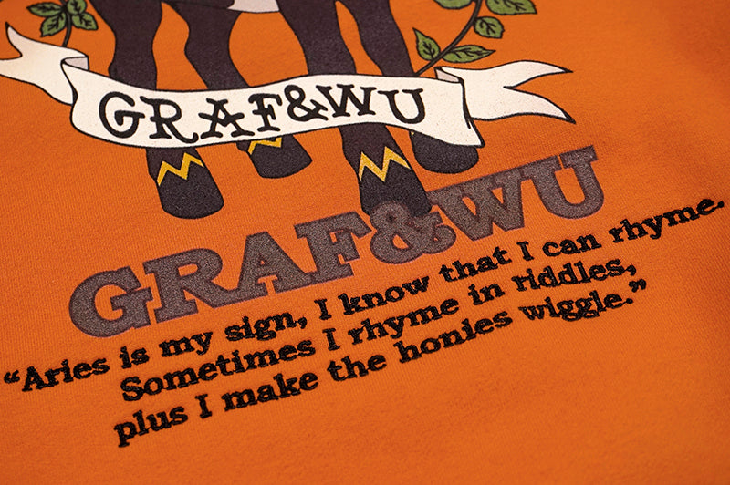 GRAF&WU 12 Constellation Rap Lyrics Embroidery Print Hoodie